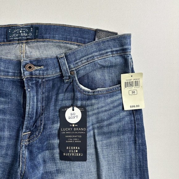 Lucky Brand Women’s Sienna Slim Boyfriend Jeans Size 10/30 Distressed Blue - Picture 7 of 9